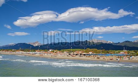 Forte Dei Marmi Beach View On Summer