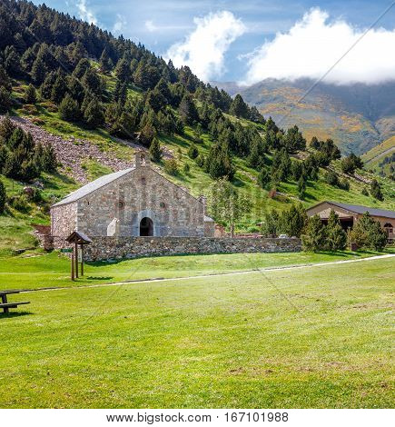 Little church in Nuria ValleyCatalan Pyrenees - Spain