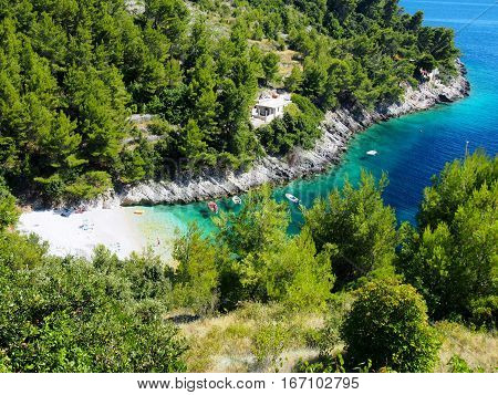 Scenic view of sea bay in Croatia