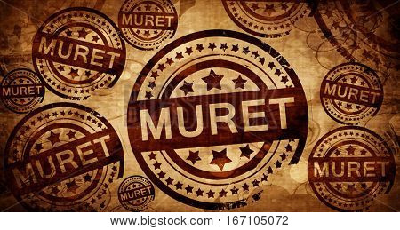 muret, vintage stamp on paper background