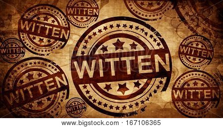 Witten, vintage stamp on paper background