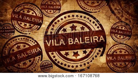 Vila baleira, vintage stamp on paper background