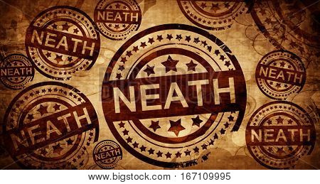 Neath, vintage stamp on paper background