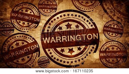 Warrington, vintage stamp on paper background