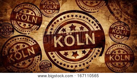 Koln, vintage stamp on paper background