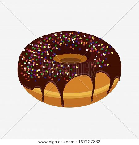 Donut With Sprinkles Isolated On White Background