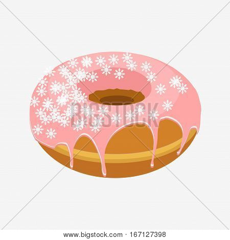 Donut With Sprinkles Isolated On White Background