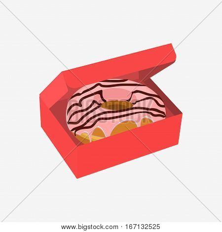 Donut With Sprinkles Isolated On White Background