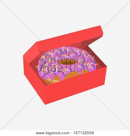 Donut With Sprinkles Isolated On White Background