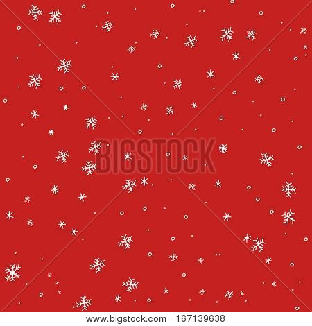 Falling Snow Vector Seamless Pattern