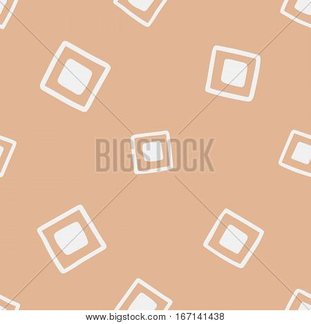 Seamless hand drawn geometric tribal pattern with random squares. Vector navajo design illustration.