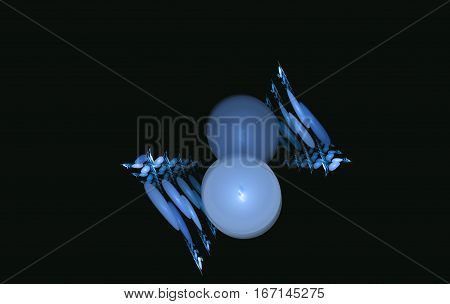 a pattern fractal dimensional sphere on black