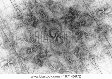 a fractal gray circle on white background