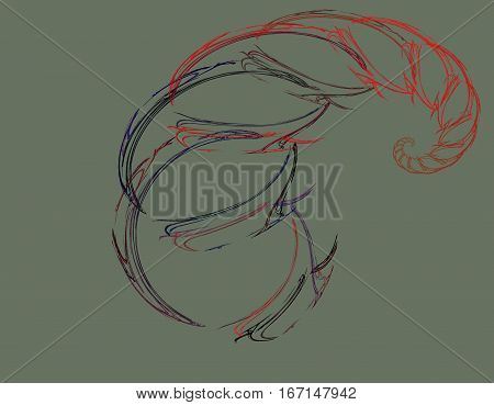 the abstract black scorpion tail