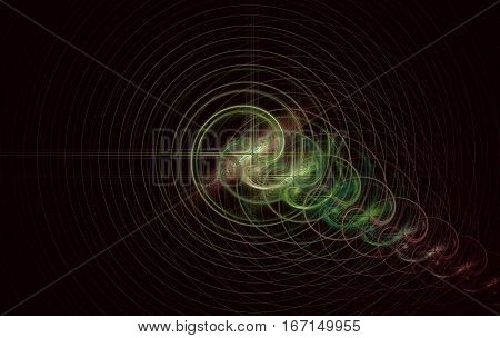 a fractal with colorful and concentric circles