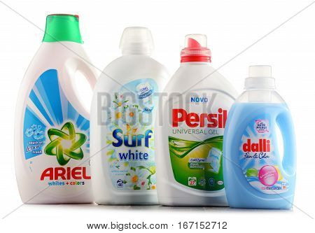 POZNAN POLAND - JAN 20 2017: Although global soap and detergent industry includes about 700 companies it remains highly concentrated with the top 50 companies holding almost 90 percent of the market