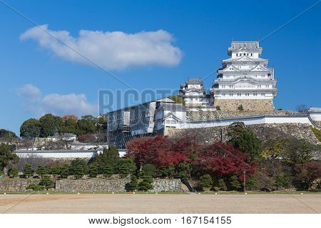 Himiji castle Japan landmark during autumn season