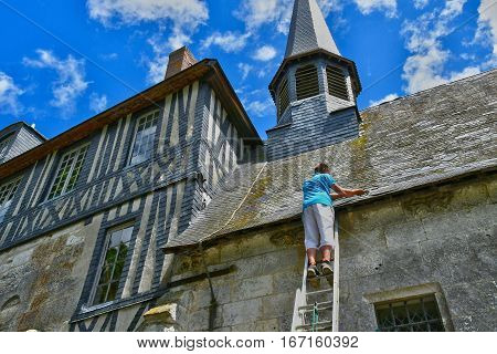 Sahurs France - june 22 2016 : slater on the Marbeuf manor