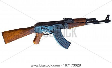 AK-47 the original design. Isolated with a white background