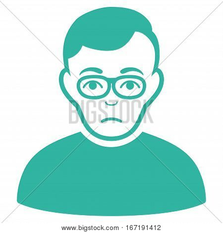 Downer vector icon. Flat cyan symbol. Pictogram is isolated on a white background. Designed for web and software interfaces.
