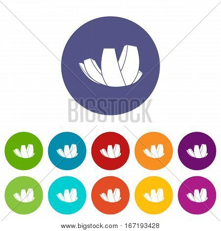 ArtScience Museum in Singapore set icons in different colors isolated on white background
