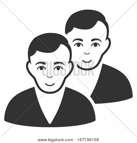 Users vector icon. Flat gray symbol. Pictogram is isolated on a white background. Designed for web and software interfaces.