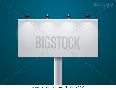 billboard on backgound and spotlight vector eps 10