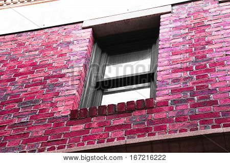 Background of red brick wall pattern texture. Great for graffiti inscriptions.