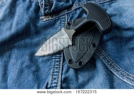 Knife With Plastic Case.