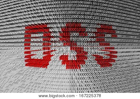 dss in the form of binary code, 3D illustration