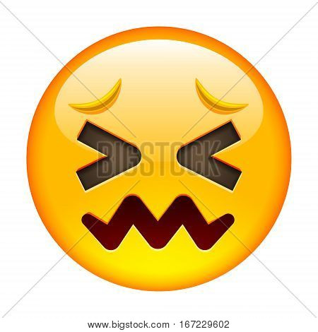 Confounded Unhappy Smile Of Emoticon