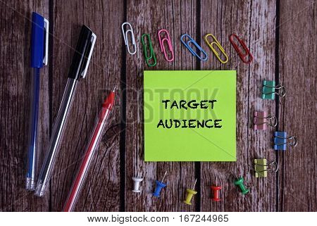 Tolls With Notes Target Audience Conceptual On Wooden Background.