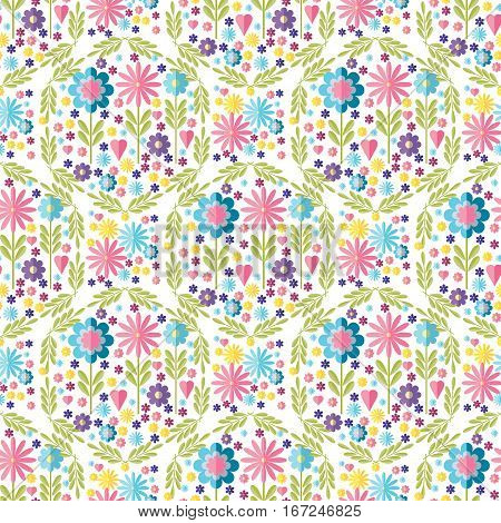 Cute flat background vector pattern with forget-me-not flowers. Seamless vector floral pattern for cushion pillow bandanna silk kerchief or shawl fabric print. Texture for clothes bedclothes