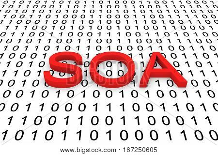 SOA in the form of binary code, 3D illustration