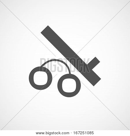Vector flat stylize police baton and handcuffs icon. Isolated black icon for logo web site design button app UI.