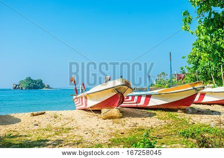 The Boats At Midigama Beach