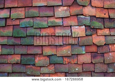 Traditional English oast house tiled wall background