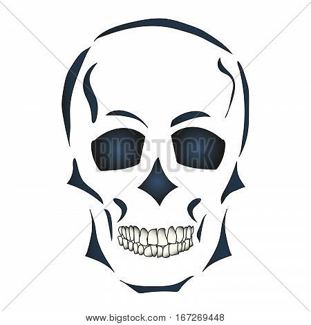 Skull on a white background. Hand drawn. Vector illustration.