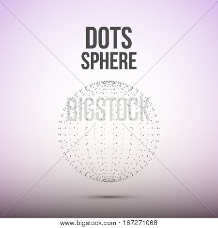 Sphere from dots. Wireframe mesh polygonal element. Vector Illustration EPS10.