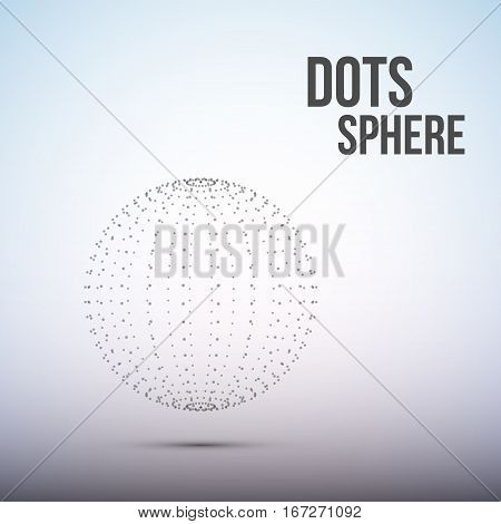 Sphere from dots. Wireframe mesh polygonal element. Vector Illustration EPS10.