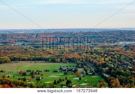 Wausau and Rib Mountain Wisconsin area in autumn.