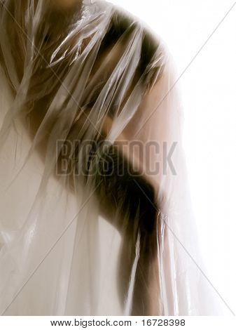 Kunststoff Frau auf weißem Hintergrund (isoliert).