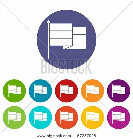 Black flag set icons in different colors isolated on white background