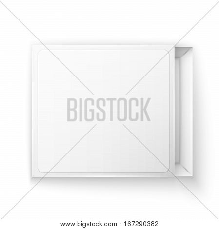 Blank empty white paper packaging, top view. Easy to change colors