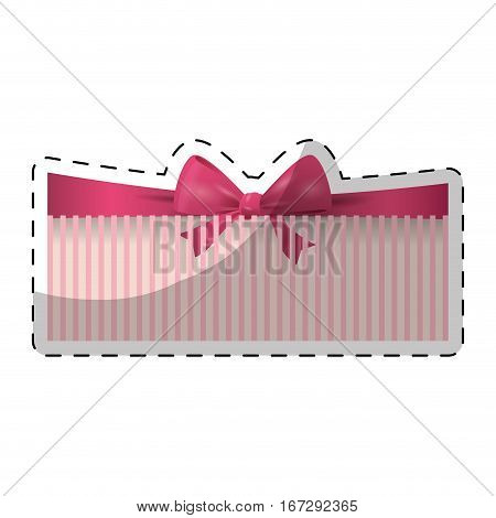 Fucsia ribbon bow icon image, vector illustration