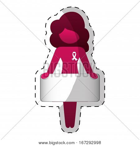 Fucsia woman defending rights of women, vector illustration