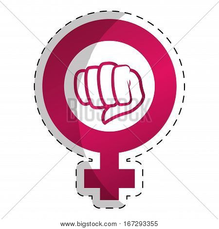 Fucsia symbol to fight for rights of women, vector illustration