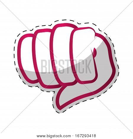Fucsia fight for rights of women icon, vector illustration image