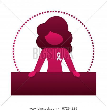 Fucsia woman feminist defending image, vector illustration design