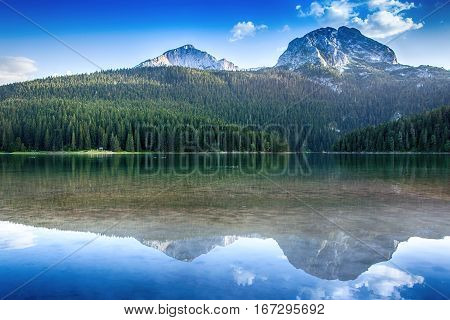 Montenegro, national park Durmitor, mountains and clouds. nature travel background